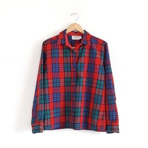 VTG Pendleton Red Plaid Wool Button Down Shirt